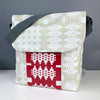 Welsh oilcloth Postman bag - cream/red carthen