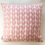 Organic cotton dusky pink Welsh cushion made in Wales by Tweedmill