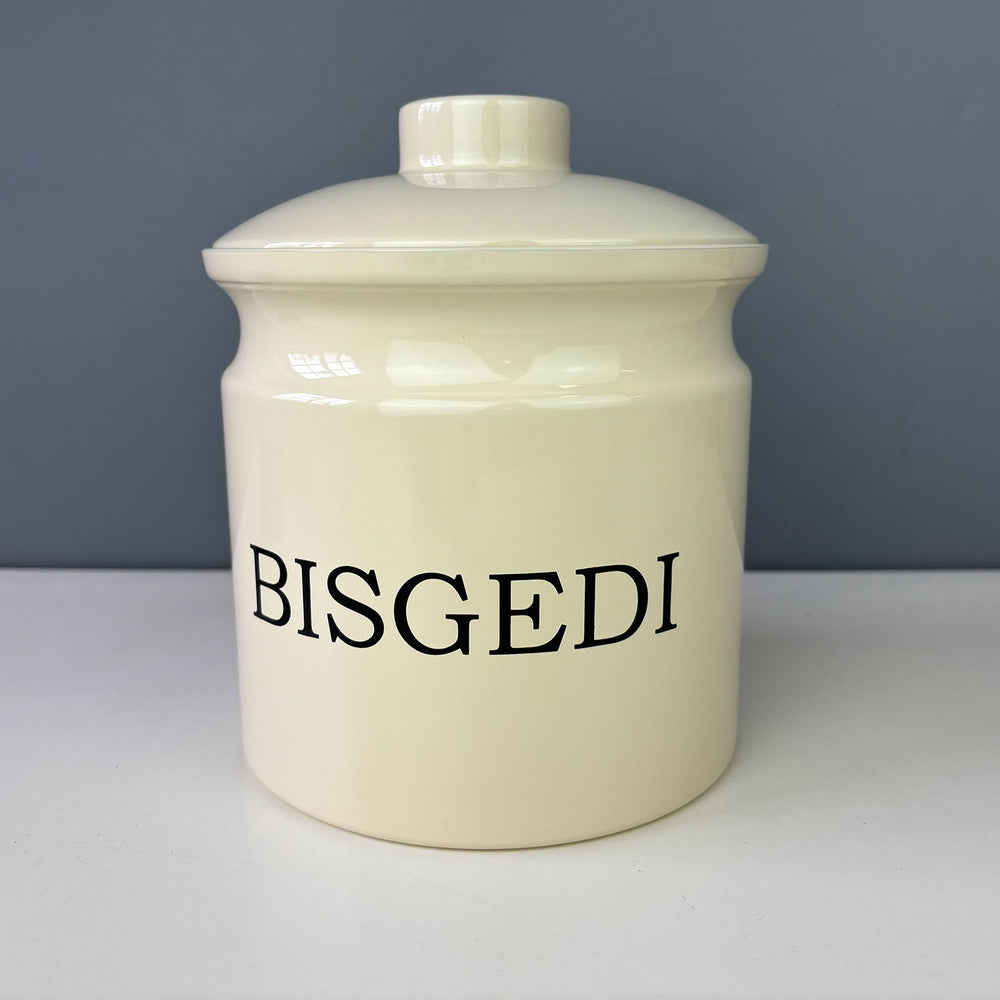 Bisgedi biscuit barrel - serif, cream