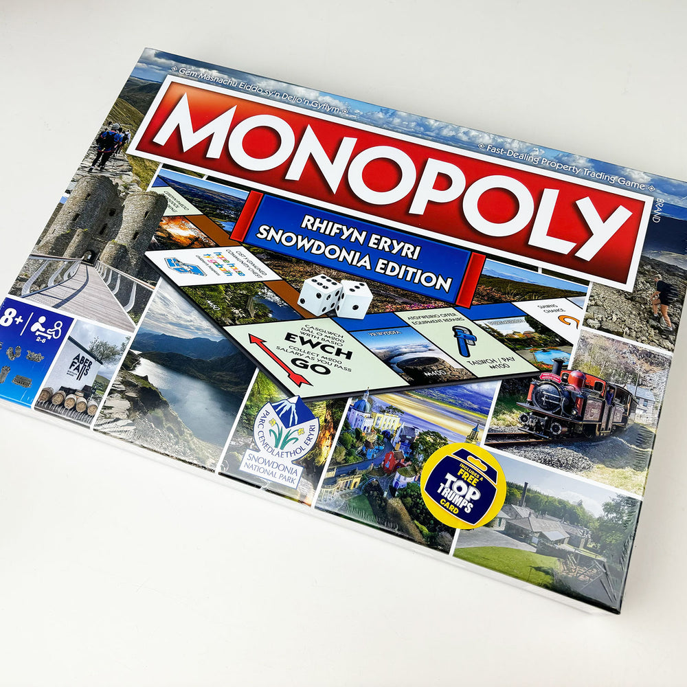 Monopoly Eryri edition, a bilingual game based on Snowdonia's main attractions