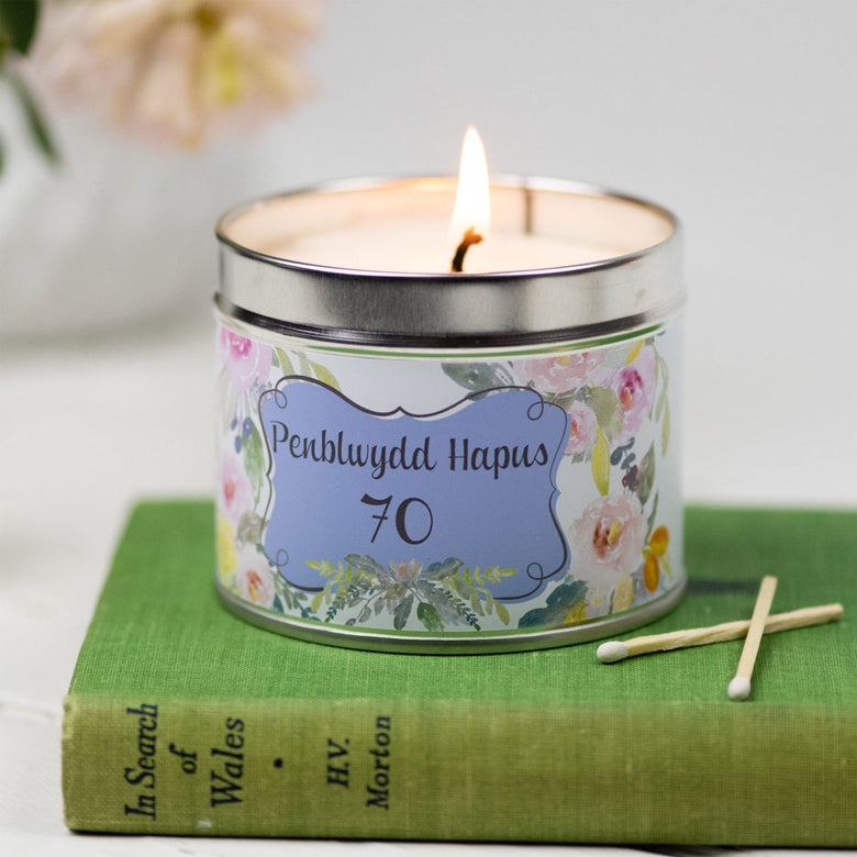 Penblwydd Hapus 70 birthday candle