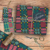 Christmas wrap and tag set - Welsh tapestry