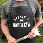 Charcoal arpon featuring the Welsh words Brenin y Barbeciw
