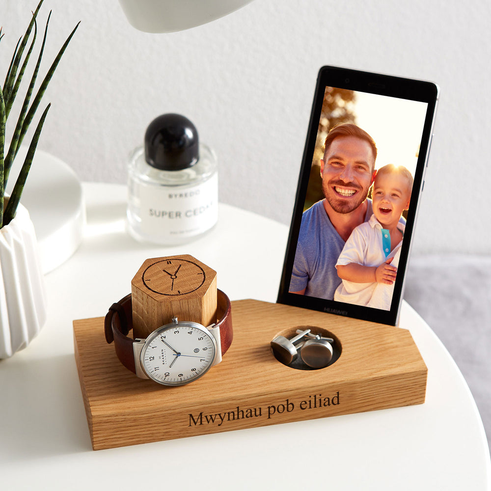 Personalised watch and phone stand