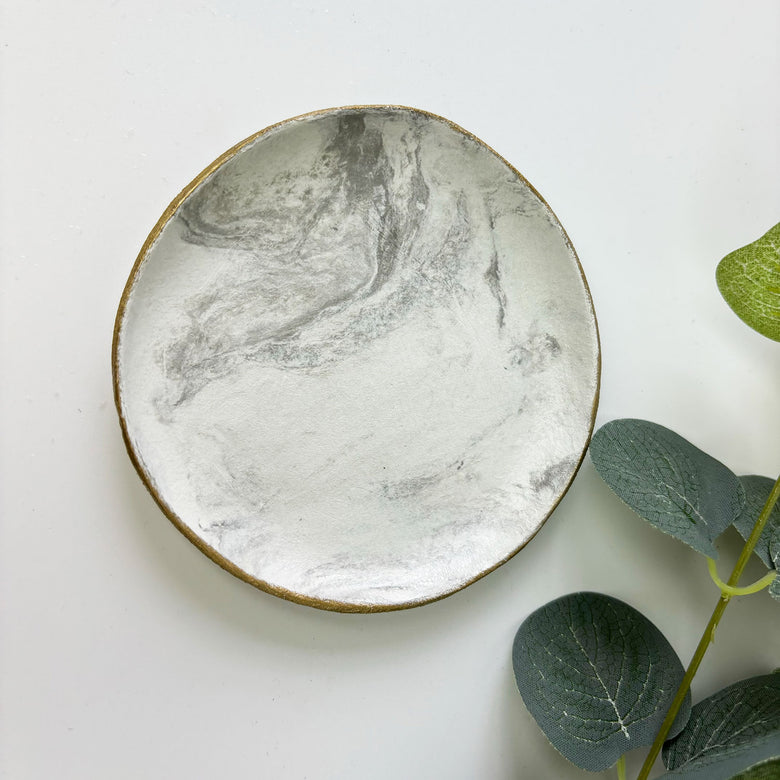 Marble effect trinket dish - large