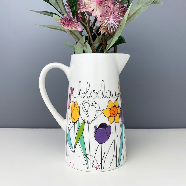 Blodau large flower jug - tulips