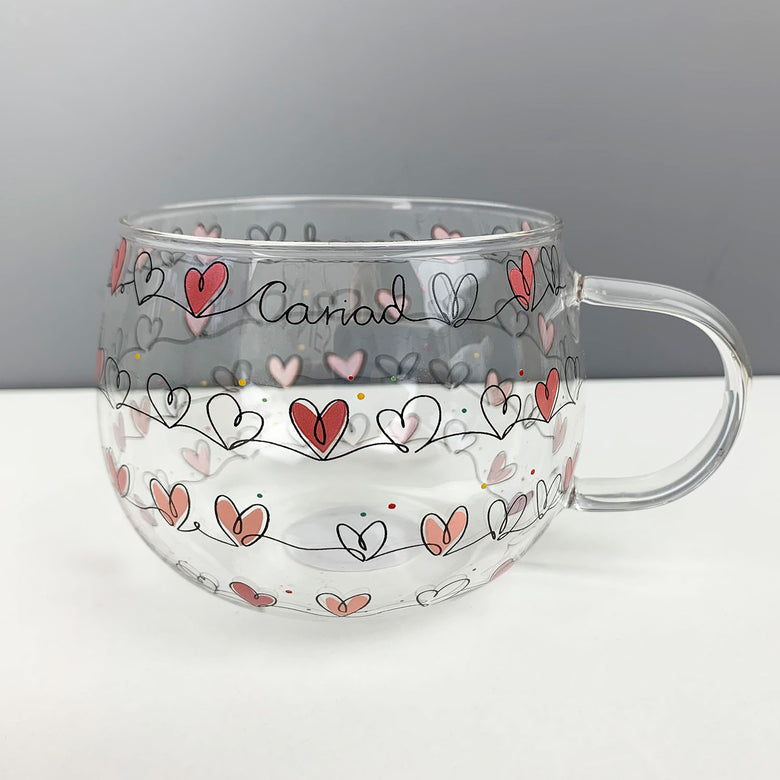 Cariad glass mug