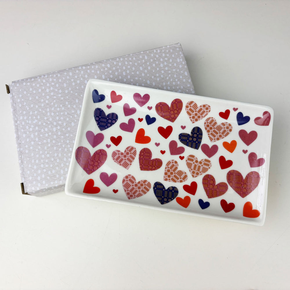 Hearts trinket dish - rectangle