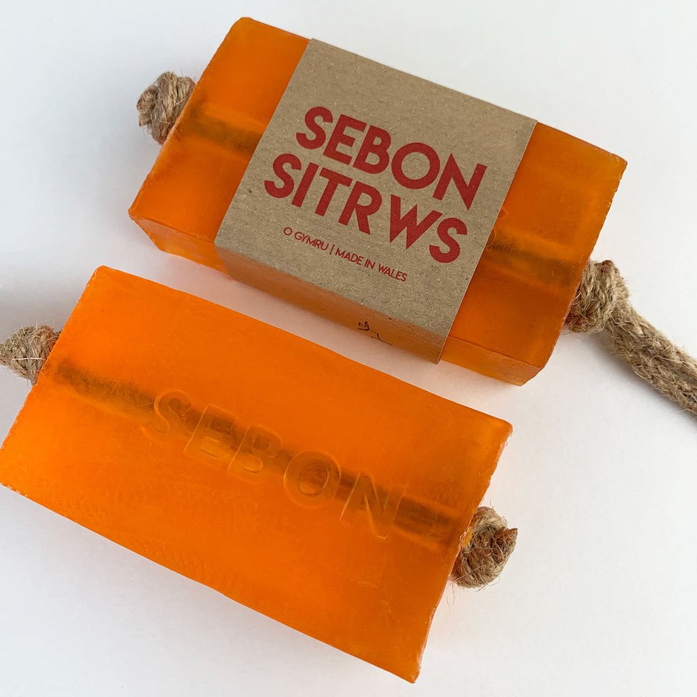 Handmade soap on a rope