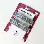 Handmade hair clips featuring the iconic Welsh blanket pattern in grey