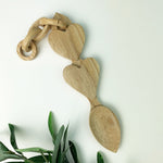 Hand&nbsp;crafted wooden Welsh love spoon featuring hearts and links from FSC hardwood