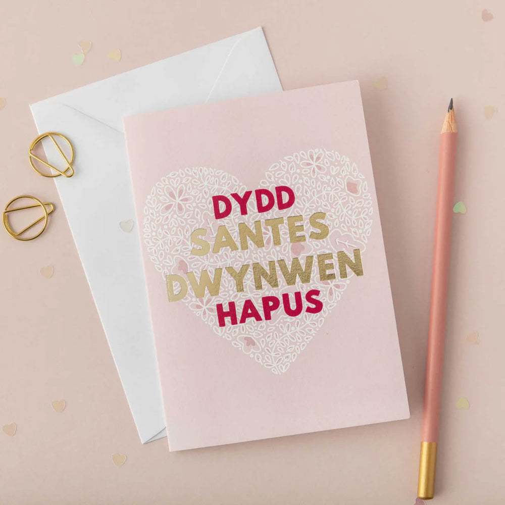 Cerdyn Dydd Santes Dwynwen hapus