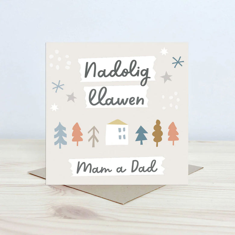 Nadolig Llawen Mam a Dad Christmas card