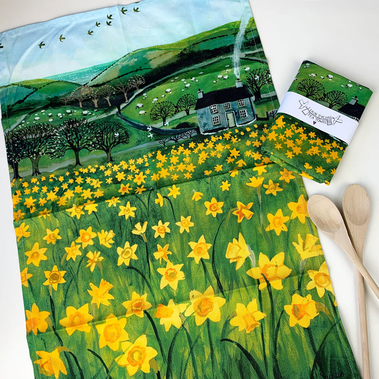 Daffodil tea towel