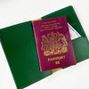 Leather passport cover - green