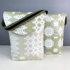 Welsh oilcloth luxury lunch bag - green/cream carthen