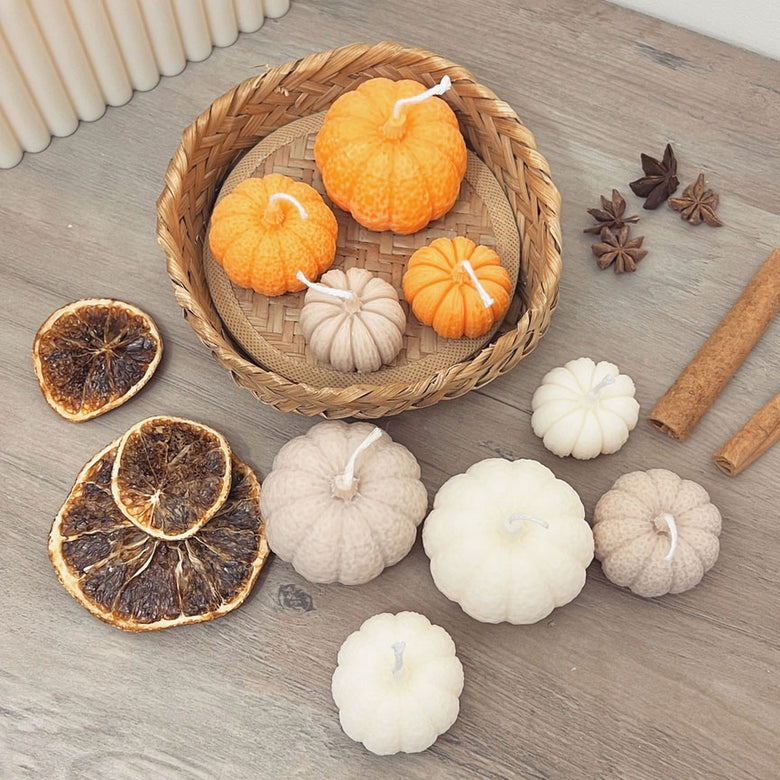 Pumpkin candles - set of 3