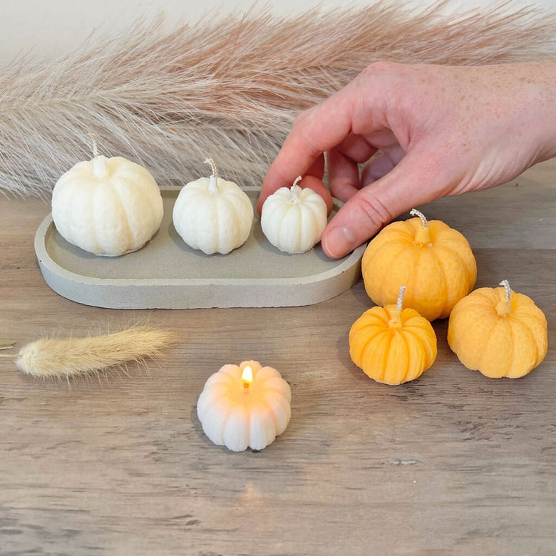 Pumpkin candles - set of 3