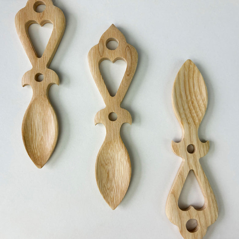 Hand crafted wooden Welsh love spoon