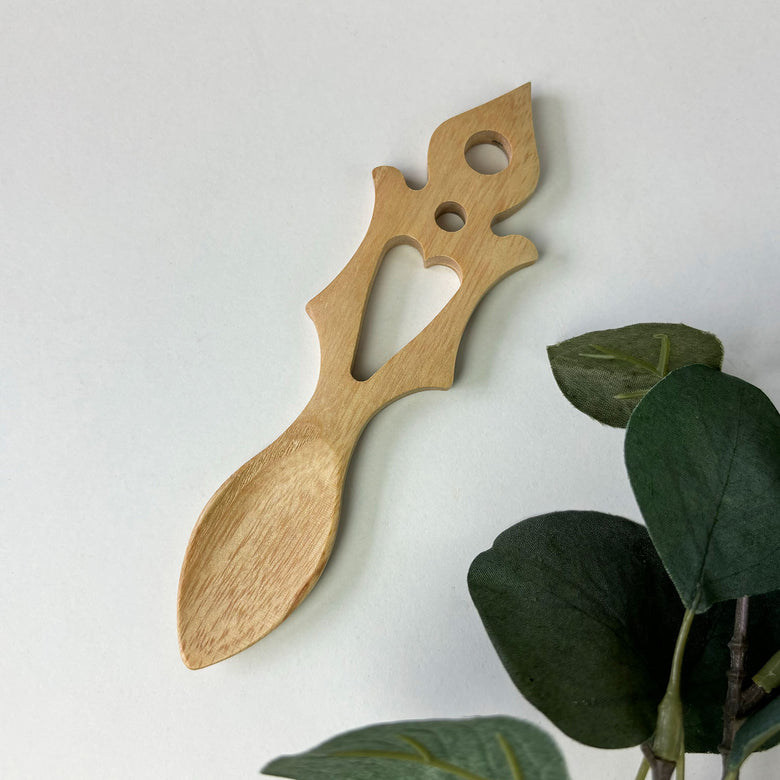 Hand crafted wooden Welsh love spoon