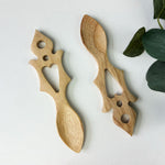 Hand crafted wooden Welsh love spoon