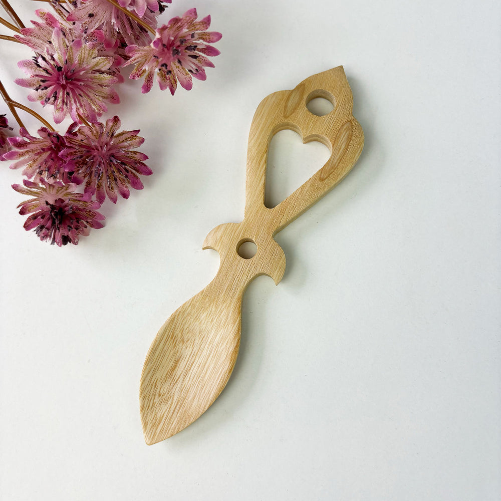 Hand crafted wooden Welsh love spoon