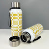 Welsh blanket water bottle/flask - mustard