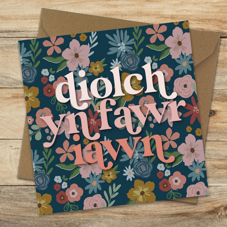 Diolch yn fawr iawn card - flowers