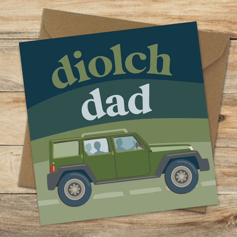 Diolch dad card - jeep