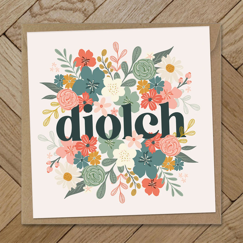 Diolch card - flowers