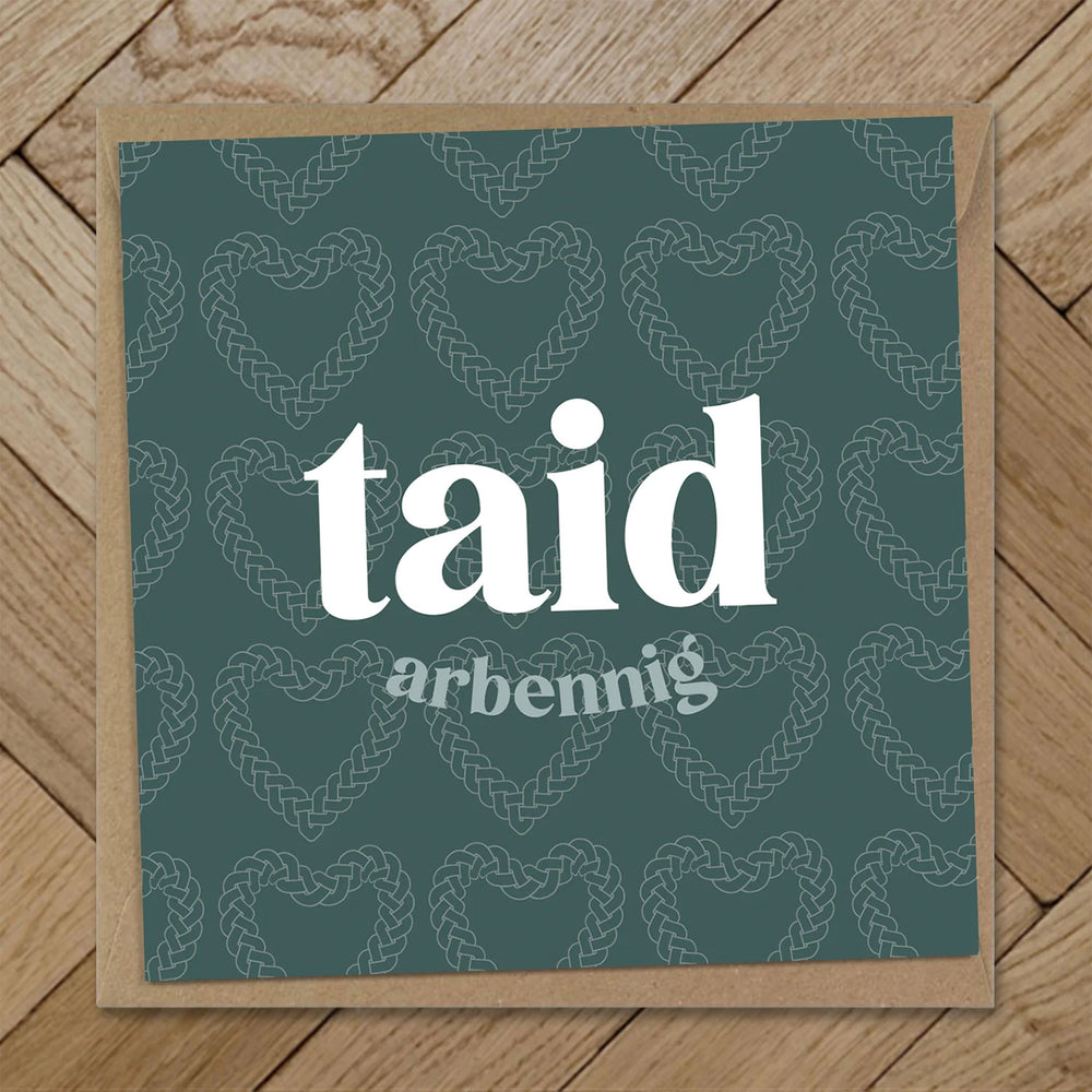 Welsh Father's Day card card featuring the words 'special grandad' in Welsh - Taid arbennig