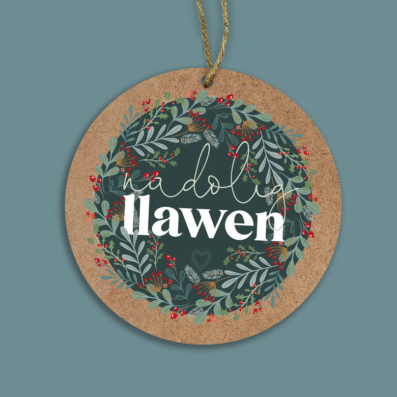 Nadolig Llawen decoration - wreath