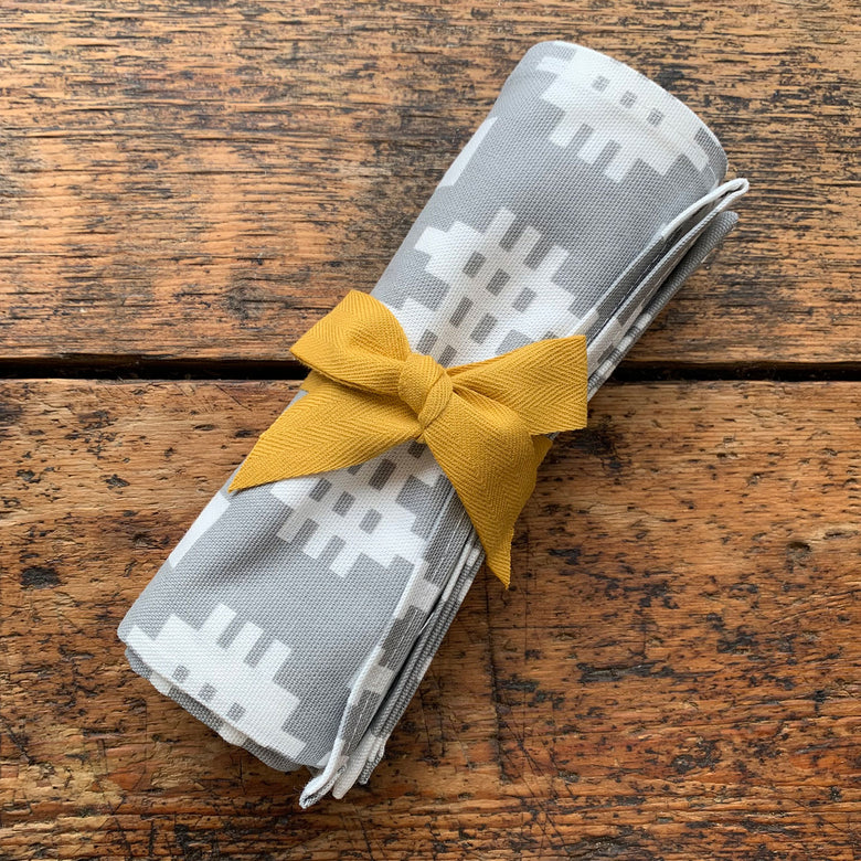 Welsh blanket print napkins - set of 4