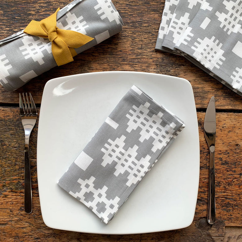 Welsh blanket print napkins - set of 4