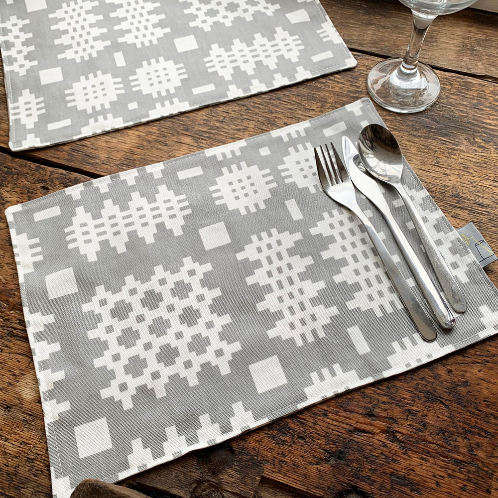Welsh Mat Welsh Blanket Print Table Mats | Welsh Kitchen Textiles | Adra