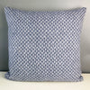 Pure new wool diamond cushion in slate blue made in Wales by Tweedmill