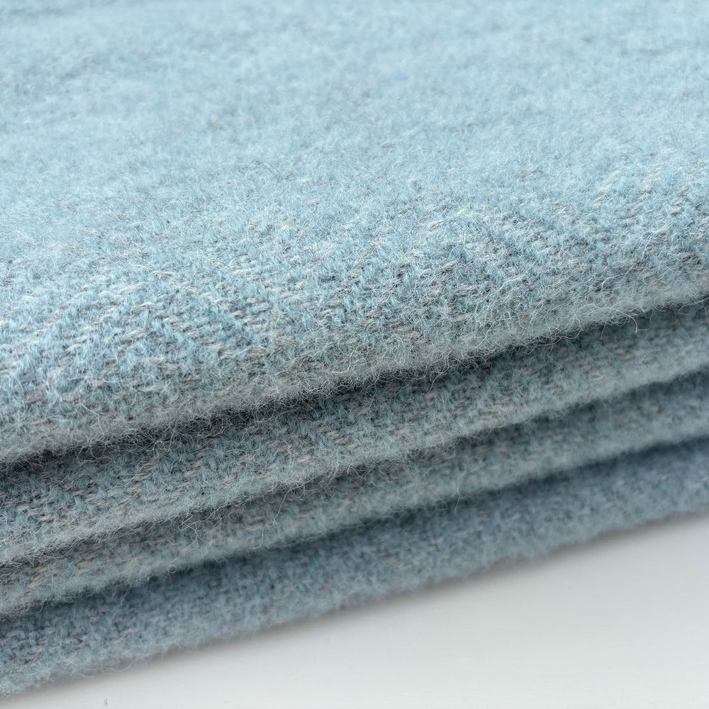 Geo extra large wool throw - duck egg blue