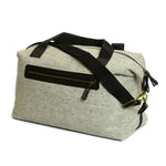 tweed weekend bag featuring silver grey herringbone wool made in Wales by Tweedmill