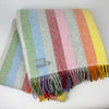 Wool stripe Welsh throw - rainbow