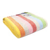 Pure new wool Welsh throw in rainbow stripes by Tweedmill