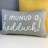 5 munud o heddwch cushion - light grey