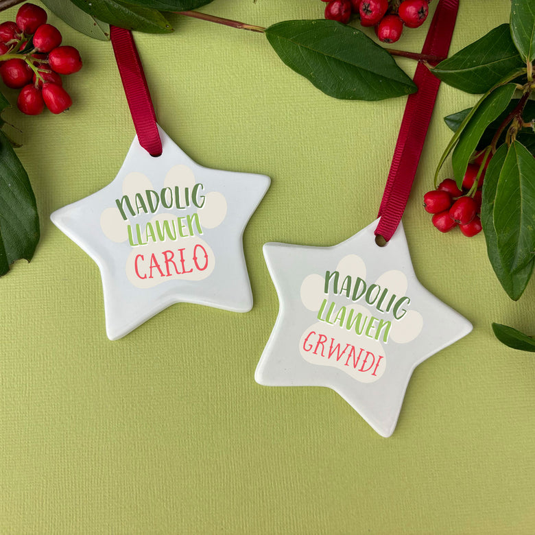 Personalised pet Christmas decoration