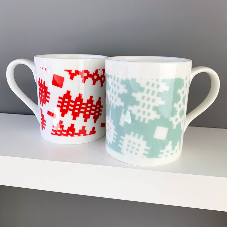 Welsh blanket print china mug