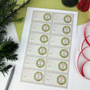 Welsh Christmas gift labels - wreath