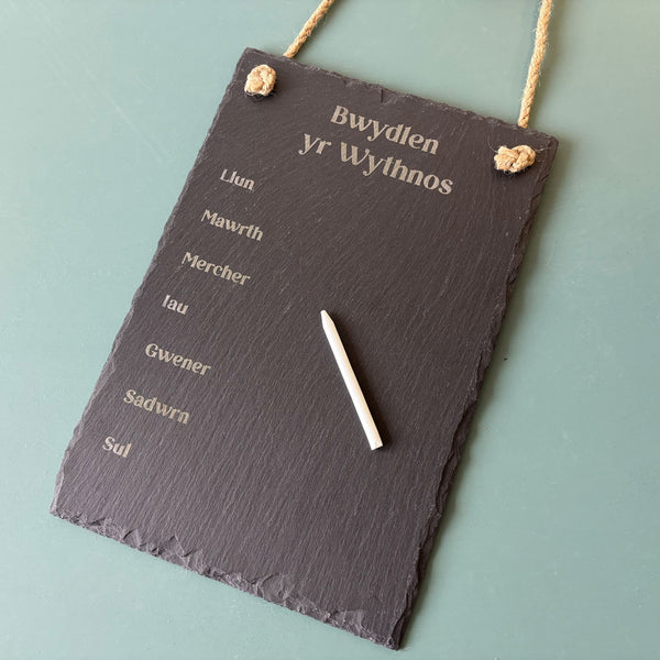Welsh slate recipe chalkboard | Welsh stationery | Adra