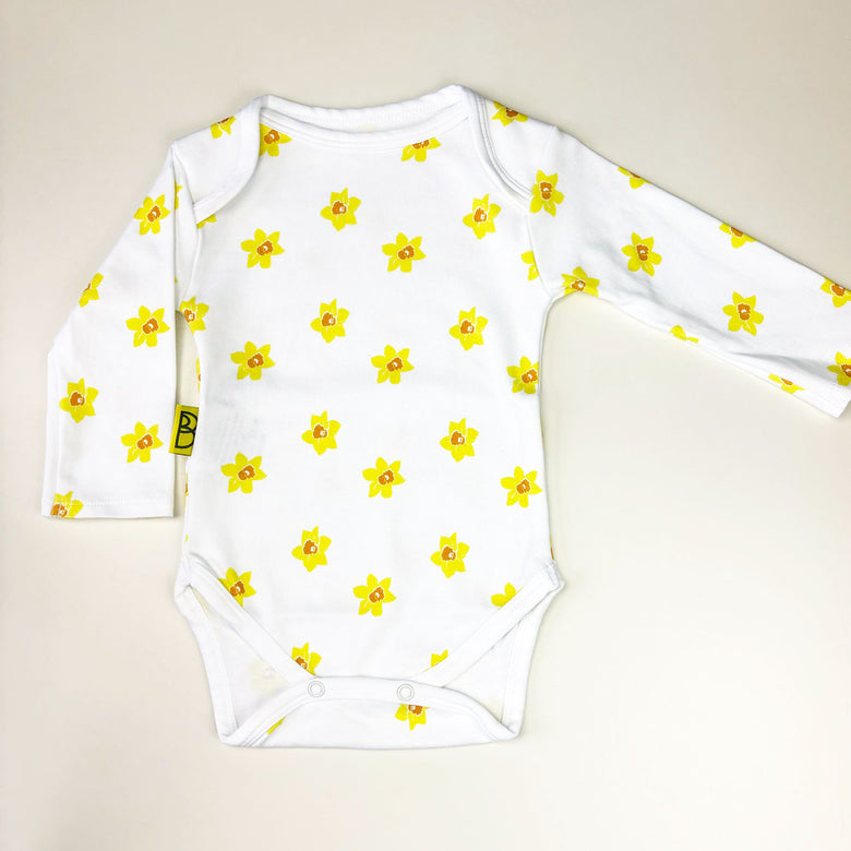 Organic cotton daffodil bodysuit