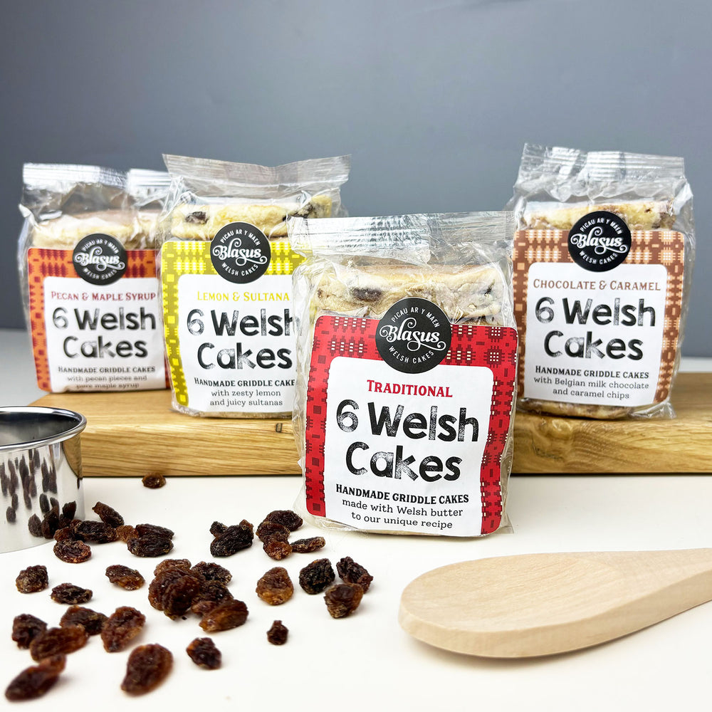 Handmade Welsh cakes by Blasus in four different flavours