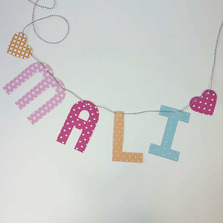 Personalised bunting - pastel pink