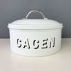 Cacen/Teisen cake tin - block, chalk white & chrome