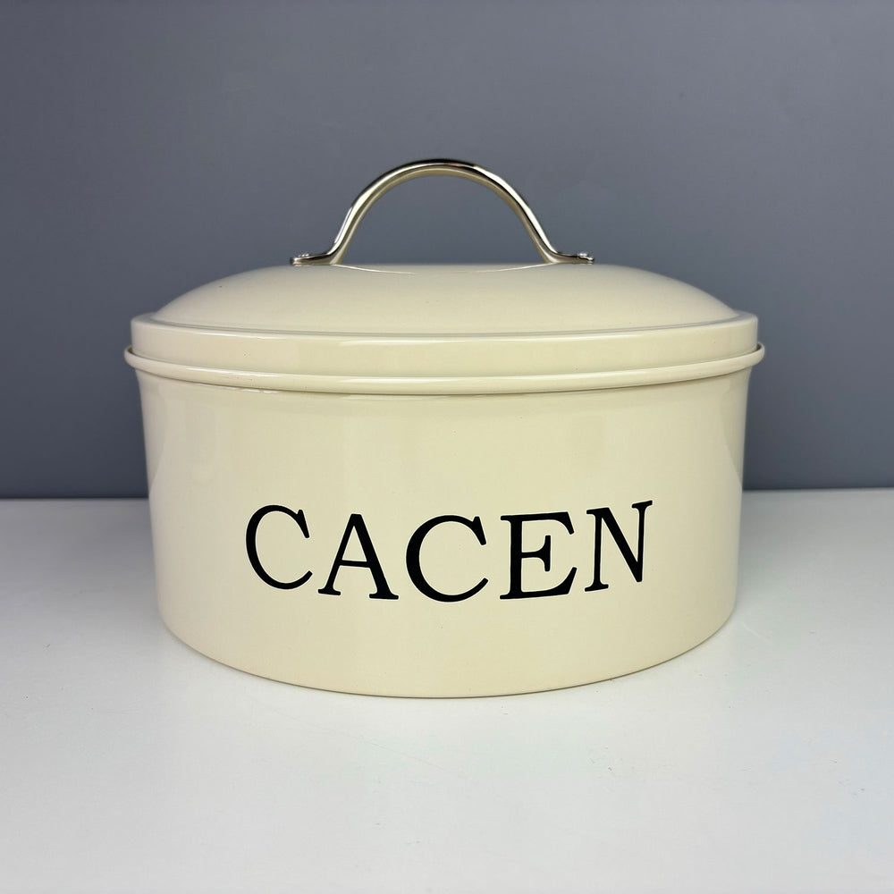 Cacen/Teisen cake tin - serif, cream & chrome